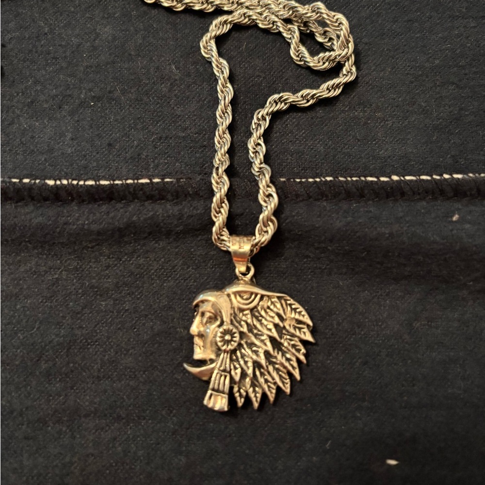 Aztec Eagle Warrior Chief Pendant Necklace 925 sterling silver